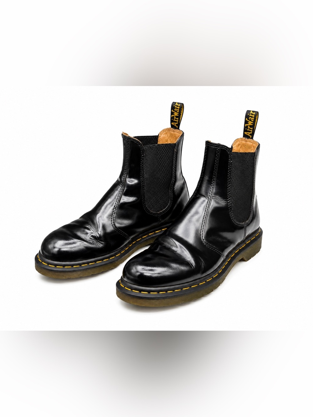 Dr.‎ Martens 2976 Smooth Black Leather Chelsea Boots AirWair Grunge Punk-Sz 8